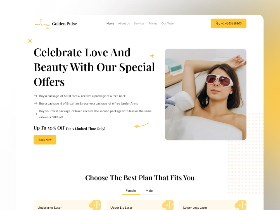Golden Pulse Hair Removal Landing Page
